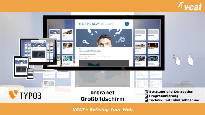 Intranet auf TYPO3-CMS und Touchscreen-Fernsehern