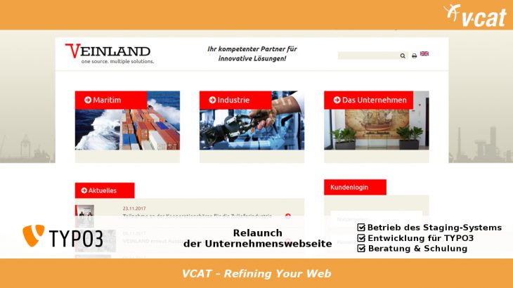 Relaunch für TYPO3-Webseite von VEINLAND in 2017