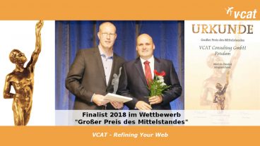 VCAT ist Finalist 2018 beim Großen Preis des Mittelstandes