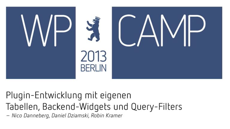 beim WP Camp 2013 Berlin