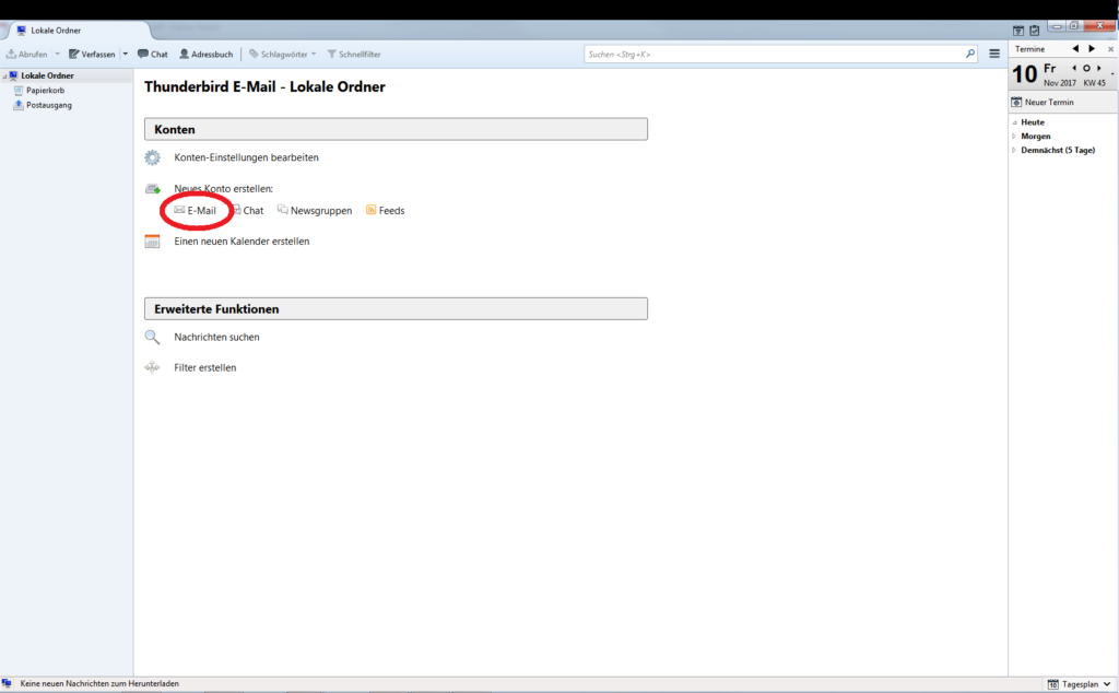 E-Mail-Konto einrichten - Thunderbird - Schritt 2