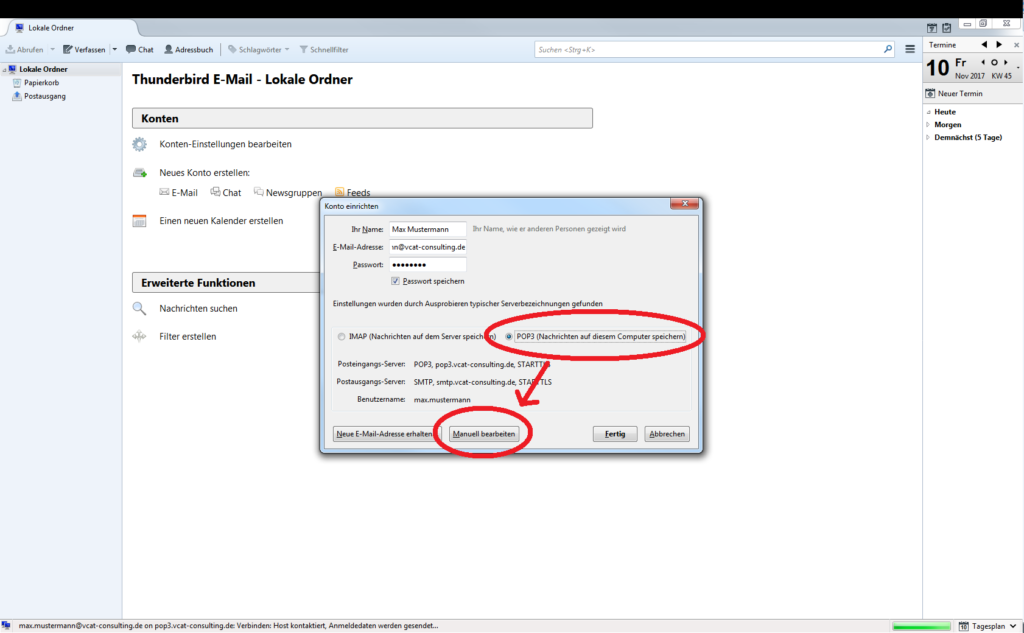 E-Mail-Konto einrichten - Thunderbird - Schritt 5.1