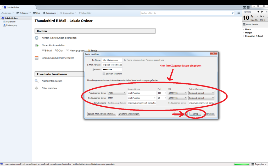 E-Mail-Konto einrichten - Thunderbird - Schritt 5.2